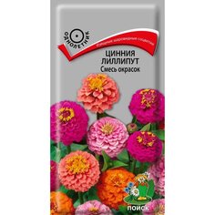 Семена Цветы, Цинния, Лиллипут смесь окрасок, 0.4 г, цветная упаковка, Поиск
