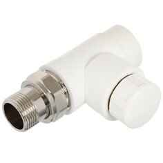 Клапан для радиатора термостатический прямой, полипропилен, d25х3/4", белый, РосТурПласт