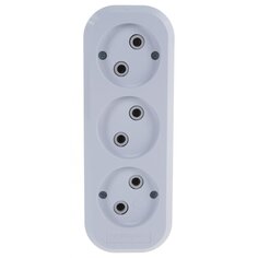 Корпус удлинителя 3 гнезда, 3 полюса, без заземления, 10 А, 2.2 кВт, белый, UNIVersal, E203