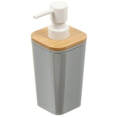 Дозатор для жидкого мыла, Бамбук, пластик, 7.3х7.3х17 см, серый, PS0282GA-LD