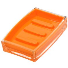 Мыльница настольная, пластик, 11.3x3 см, оранжевая, AS0002D-SD
