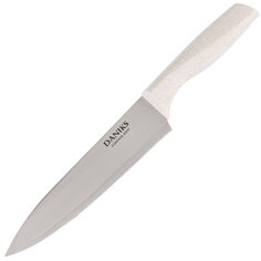 Нож кухонный Daniks, Латте, шеф-нож, нержавеющая сталь, 20 см, рукоятка пластик, YW-A383-CH