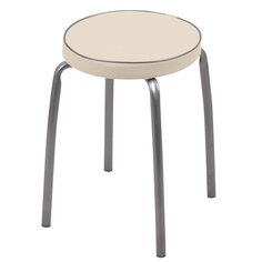 Табурет 320х320х470 мм, слон кость, сид круглое, винилискожа, на 4-х металл опорах, Nika, Фабрик 2,