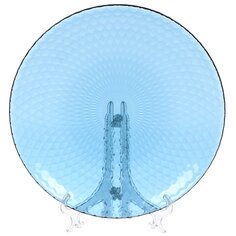 Тарелка обеденная, стекло, 25 см, круглая, Идиллия Лондон Топаз 2, Luminarc, Q1313, синяя