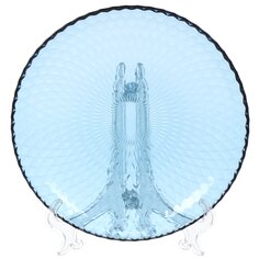Тарелка десертная, стекло, 19 см, круглая, Идиллия Лондон Топаз 1, Luminarc, Q1315, синяя