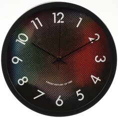 Часы настенные, 30 см, круглые, пластик, стекло, Y6-6075