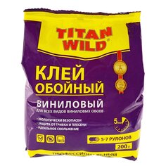 Клей для виниловых обоев, Titan Wild, 200 г, пакет, TWV200-SP