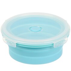 Контейнер пищевой пластик, 0.8 л, голубой, круглый, складной, Y4-6485
