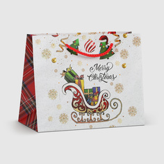 Пакет подарочный Due Esse Christmas decoro scozzese 23x10x18 см