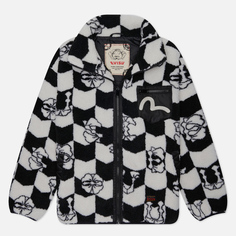 Мужская флисовая куртка Evisu Evergreen Monogram AO Jacquard Zip Up Sherpa, цвет белый