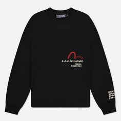 Мужская толстовка Evisu Evisukuro Print Crew Neck, цвет чёрный, размер XXL