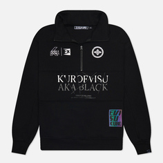 Мужская толстовка Evisu Evisukuro Half Zip Reflective Logo Printed, цвет чёрный, размер S