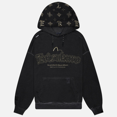 Мужская толстовка Evisu Evisukuro Garment Pigment Dyed Hoodie With Embroidered Monogram, цвет серый
