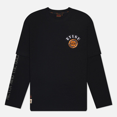 Мужской лонгслив Evisu Evisu Print & Stencil Slogan, цвет чёрный