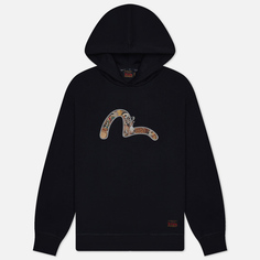 Мужская толстовка Evisu Deer & Treasure Seagull Embroidered Hoodie, цвет чёрный