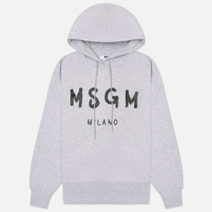 Женская толстовка MSGM MSGM Milano Logo Unbrushed Hoodie, цвет серый, размер L