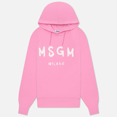 Женская толстовка MSGM MSGM Milano Logo Unbrushed Hoodie, цвет розовый, размер M