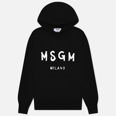 Мужская толстовка MSGM MSGM Milano Logo Unbrushed Hoodie, цвет чёрный, размер S