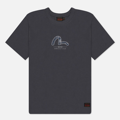 Мужская футболка Evisu Seagull & Kamon AOP Applique, цвет серый, размер XL