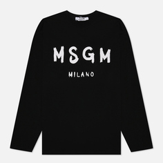 Мужской лонгслив MSGM MSGM Milano Logo, цвет чёрный, размер XL