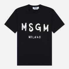 Женская футболка MSGM MSGM Milano Logo, цвет чёрный