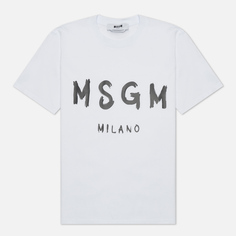 Женская футболка MSGM MSGM Milano Logo, цвет белый