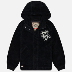 Женская флисовая куртка Evisu Evisu & Floral Jacquard Sherpa Fleece, цвет чёрный