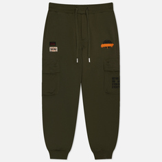 Мужские брюки Evisu Kamon Print Slogan Print, цвет зелёный, размер M