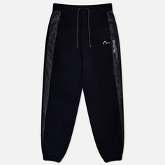 Женские брюки Evisu Evisukuro Print & Embroidered With Nylon Trimmed Panels, цвет чёрный