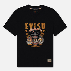 Мужская футболка Evisu Evergreen Kumadori Daruma Tonal Printed, цвет чёрный