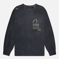 Мужская толстовка Evisu Evisukuro Spray Dyed With Monogram Embroidered, цвет серый, размер L