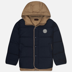 Мужской пуховик Evisu Brush Daicock Print Seagull Quilting Down, цвет синий