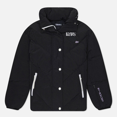 Женский пуховик Evisu Evisukuro Printed Hooded Down, цвет чёрный
