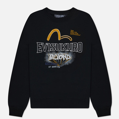 Мужская толстовка Evisu Evisukuro Multi Logo Crew Neck, цвет чёрный, размер XXL