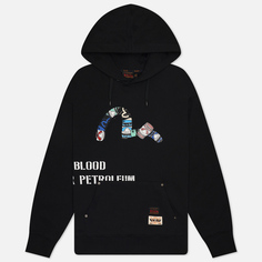 Мужская толстовка Evisu Godhead & Oil Drum & Seagull Print Hoodie, цвет чёрный
