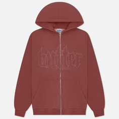 Мужская толстовка Butter Goods Cropped Zip-Thru Hoodie, цвет бордовый, размер XXL