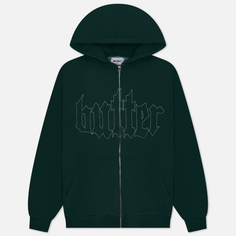Мужская толстовка Butter Goods Cropped Zip-Thru Hoodie, цвет зелёный