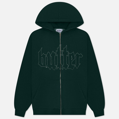 Мужская толстовка Butter Goods Cropped Zip-Thru Hoodie, цвет зелёный, размер XXL