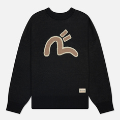 Мужской свитер Evisu Evergreen Seagull & Daruma Intarsia Knit, цвет чёрный, размер L