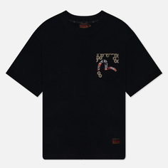 Мужская футболка Evisu Maple Leaf Hot Stamping Foil Evisu & Seagull Print, цвет чёрный, размер S