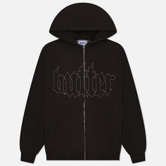 Мужская толстовка Butter Goods Cropped Zip-Thru Hoodie, цвет чёрный, размер XL