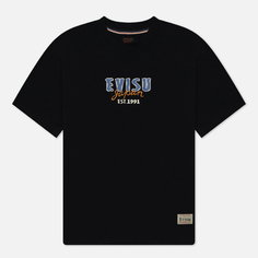 Мужская футболка Evisu Evergreen Kumadori Daruma Double Daicock Printed, цвет чёрный