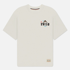 Мужская футболка Evisu Evergreen Kumadori Daruma Slogan Printed, цвет белый