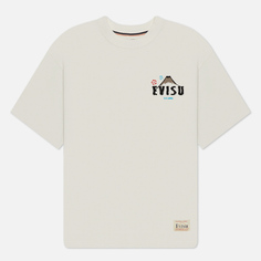 Мужская футболка Evisu Evergreen Kumadori Daruma Slogan Printed, цвет белый, размер S