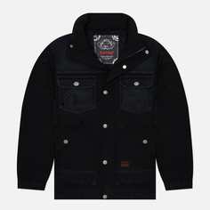 Мужской пуховик Evisu Evergreen Trucker Hybird Down With Logo Embroidered, цвет чёрный