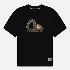 Мужская футболка Evisu Evergreen Fair Isle Seagull Printed, цвет чёрный, размер XL