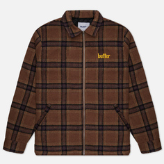 Мужская демисезонная куртка Butter Goods Plaid Flannel Insulated Overshirt, цвет коричневый, размер XXL