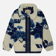 Женская флисовая куртка Evisu Japanese Tonal Floral AO Padded Sherpa, цвет бежевый, размер M