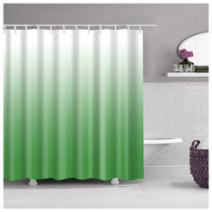 Занавески для ванной занавеска для ванной DIAMOND 180х200см полиэстер белый/зеленый Prima Nova