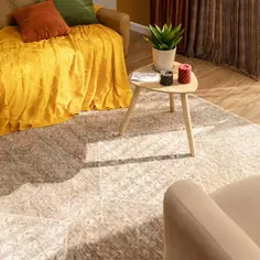 Ковер полиэстер Мирай 5501 Е 100x200 см цвет светло-коричневый Ctim